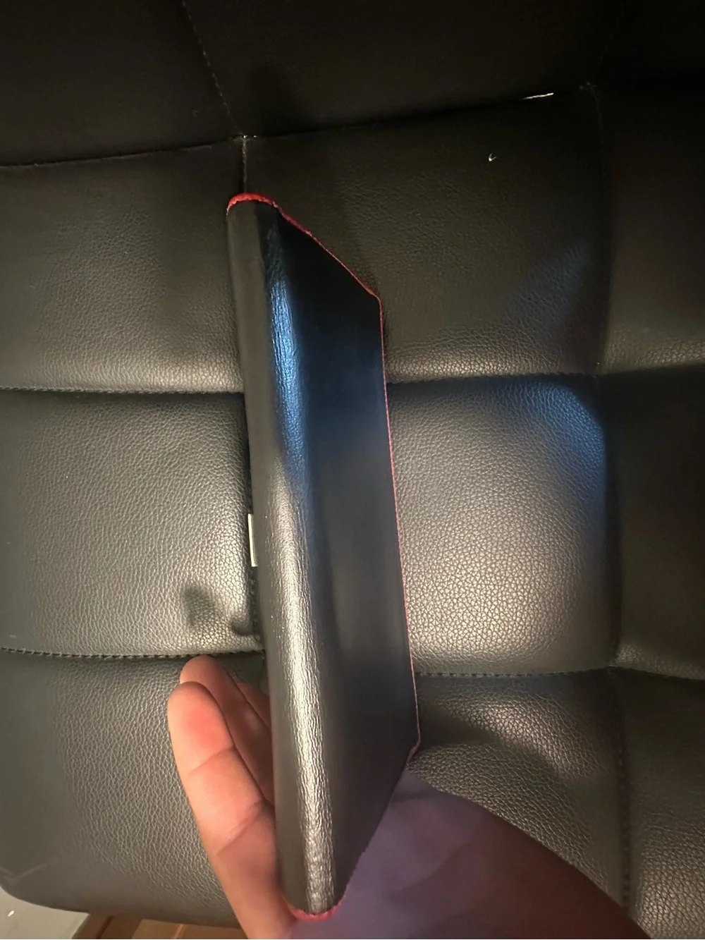 Gucci Green and Black Leather Clutch with Red Trim
